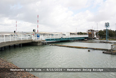 Newhaven high tide - the Swing Bridge - 9.10.2014