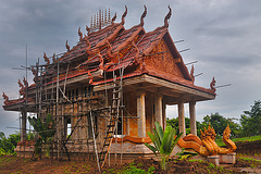 Wat Phu Luang a Phra Ubosot in construction