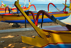 Balinese outrigger boats