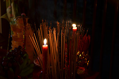 Altar with incense