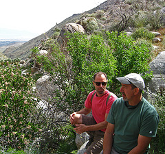 Kirk & Steve above Maidenhair Falls in Anza-Borrego (1654)