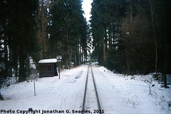 JHMD Linka 228 in the Snow, Picture 3, Edited Version, Sudkuv Dul, Kraj Vysocina, Bohemia (CZ), 2011