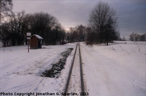 JHMD Linka 228 in the Snow, Picture 8, Edited Version, Krec, Kraj Vysocina, Bohemia (CZ), 2011
