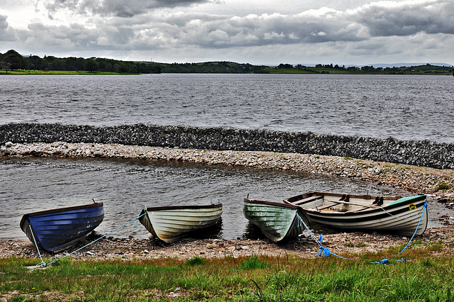 Boote am Ufer des Lough Allen