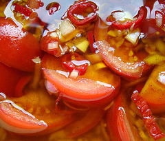 FB Pickling Party: Pickled Farm-Stand Tomatoes with Jalapeños