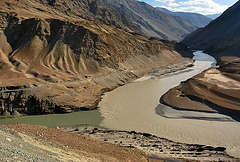 Confluence: Indus and Zanskar Rivers