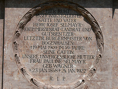 Bogenhausener Friedhof - Ruhestätte Selmayr