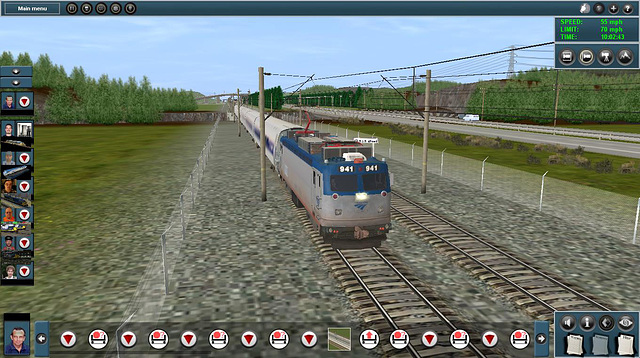 Amtrak AEM-7 on 2-track Electric Line on Mainline Map WIP