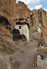 Stone, rock and sand. Monastery, Spiti