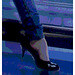 Coorslight Lady in high heels / La Dame Coorslight en talons hauts - Dans ma ville / Hometown - Postérisation bleutée.