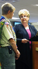 Eagle Scout Cameron Stiede & Mayor Parks (0839)