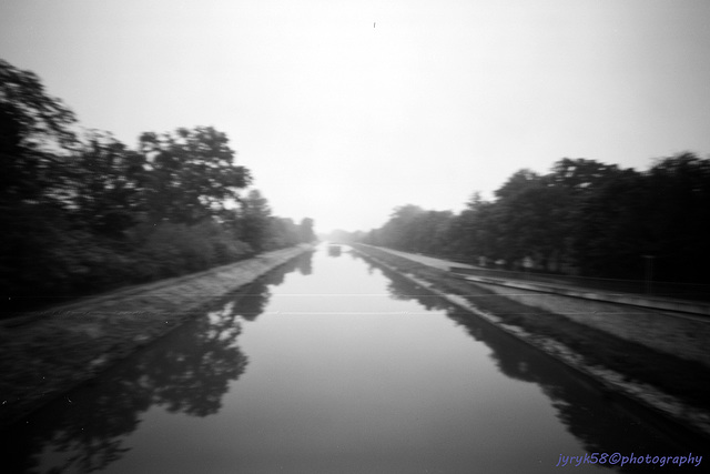 Vltava Navigation Channel In the Misty Morning