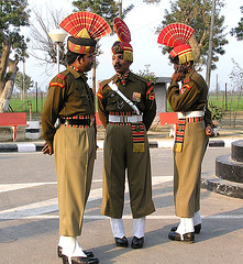 India-Pakistan border. Soldiers