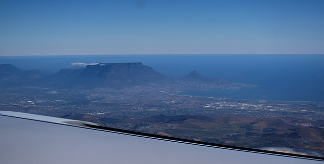 Der Tafelberg beim Landeanflug