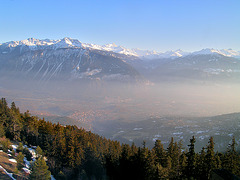 Les Alpes valaisanes et la vallée du Rhône...