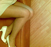 Les escarpins blancs de Madame Tissot's white sexy high heels shoes