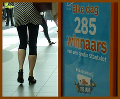 Winnaars Lady in high heels / Jeune Dame Winnaars en talons hauts - Schiphol / 9 juillet 2011  - Recadrage