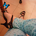 Christiane !!! Pyjama, talons hauts et papillon / pajamas, high heels and butterfly
