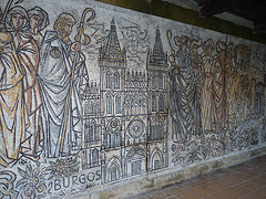 Mosaico de 80 metros en el Monasterio de Poio en Pontevedra, representando el Camino de Santiago