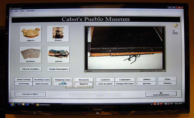 PastPerfect Display Of An Item From Cabot's Pueblo (1664)