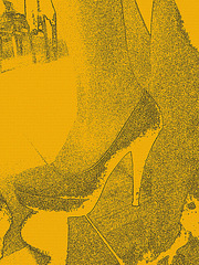 Les talons hauts de Lady Berhgam / Lady Berhgam' s high heels - Création mine de plomb en sepia