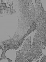 Les talons hauts de Lady Berhgam / Lady Berhgam' s high heels - Création mine de plomb