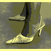 Lady Bergham en talons hauts / Lady Bergham's high heels - Recadrage encadré en blanc  / Vintage postérisé