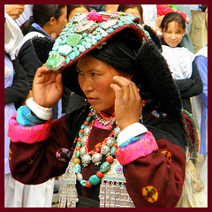 Ladakhi girl with turquoise headdress
