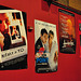 Movie posters in the movie theater