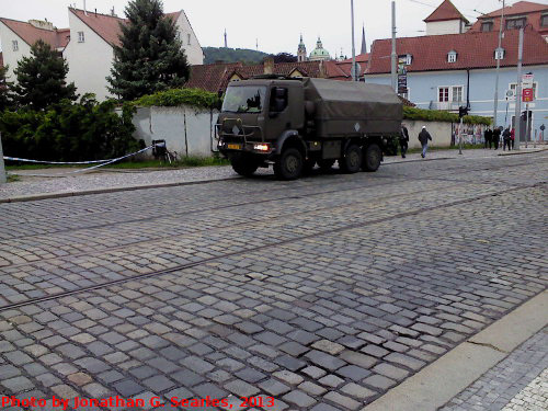 Czech Army Tatra 6X6 in Malostranska, Edited Version, Prague, CZ, 2013