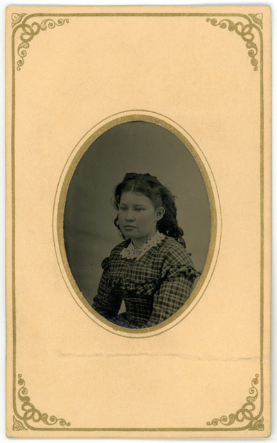 Tintype of Girl in Plaid Dress, Norristown, Pa.