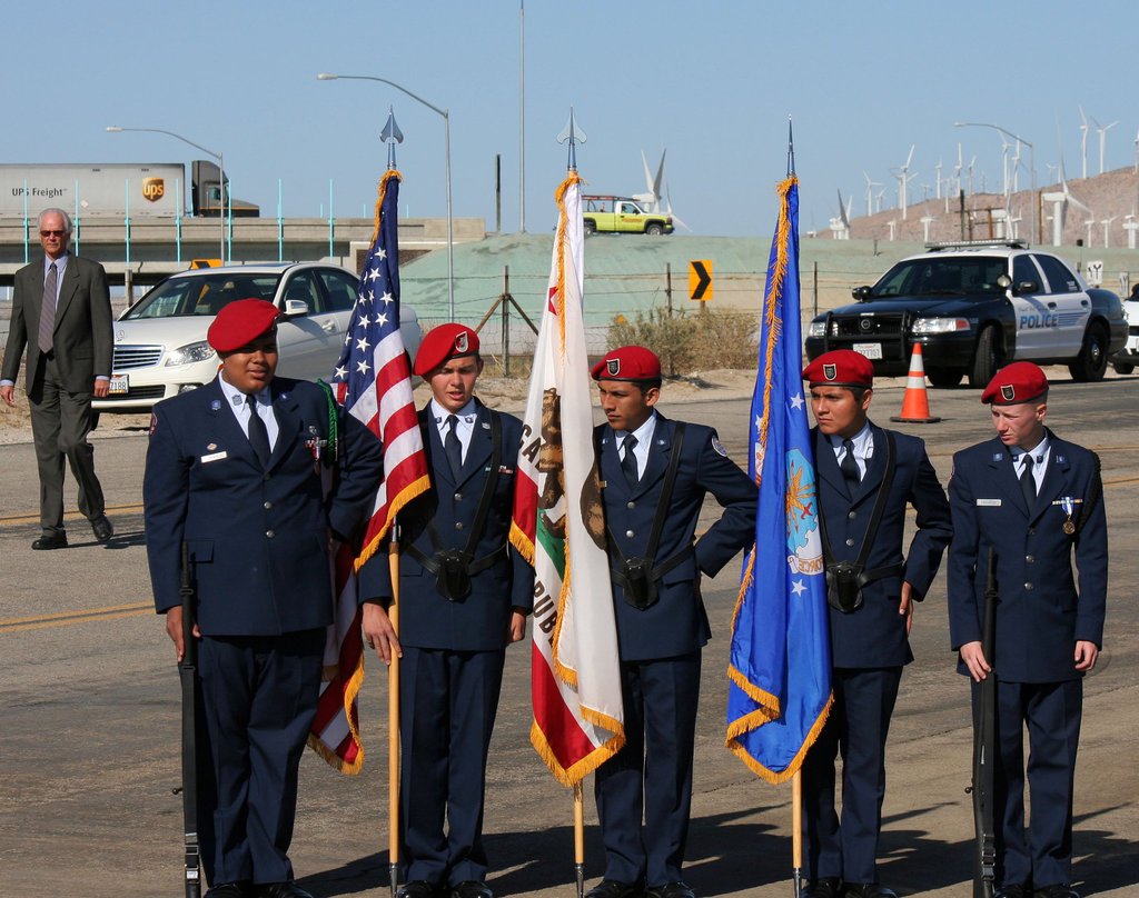 AFROTC Color Guard at I-10 Overpasses Ribbon Cutting (3358)
