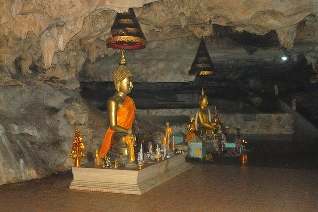 Inside an holy cave Tham Phiang Din