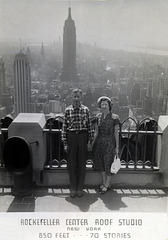 Man and Woman at the Rockefeller Center Roof Studio, New York City
