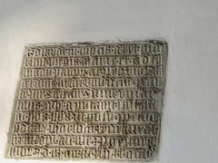 Inscription médiévale dans la cathédrale d'Augsburg.