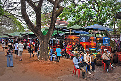 Souvenir shops along the side of Angkor Wat