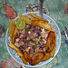 Pieuvre et yucas frites / Pulpo y yucas fritas / Octopus and fried yucas.