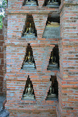 Recesses in the wall for Buddha images