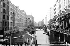 Canal in Hamburg, Picture 3, Edited Version, Sachsen, Germany, 2014