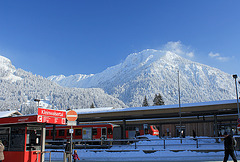 Bahnhof Oberstdorf mit Nebelhorn