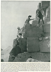 Climbing the pyramid of Cheops around 1900