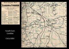 New Railway Map c1884 SE London