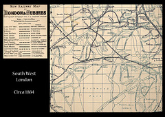 New Railway Map c1884 SW London
