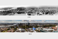 Hamburg Now and Then - View from the Belltower of St. Michaelis - West