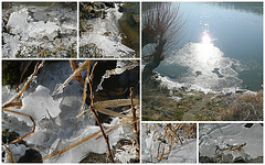 Eis am Ufer der Elbe am 2.2.2011 bei -15°C