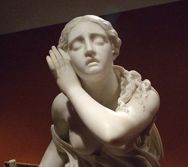 Detail of Nydia, the Blind Flower Girl of Pompeii by Randolph Rogers in the Princeton University Art Museum, July 2011