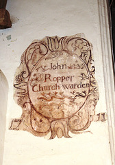 Memorial to John Ropper (1711), Blaxhall Church, Suffolk