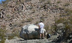 The boulder that blocks vehicles approaching Eagle Mountain Mine (3256)