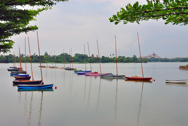 Sailingboats on the Inya Lake in Yangon