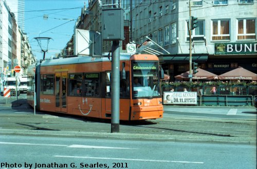 Frankfurt Tram, Picture 3, Edited Version, Frankfurt, Hesse, Germany, 2011
